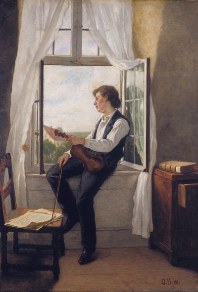 The Violinist at the Window by Franz Otto Scholderer